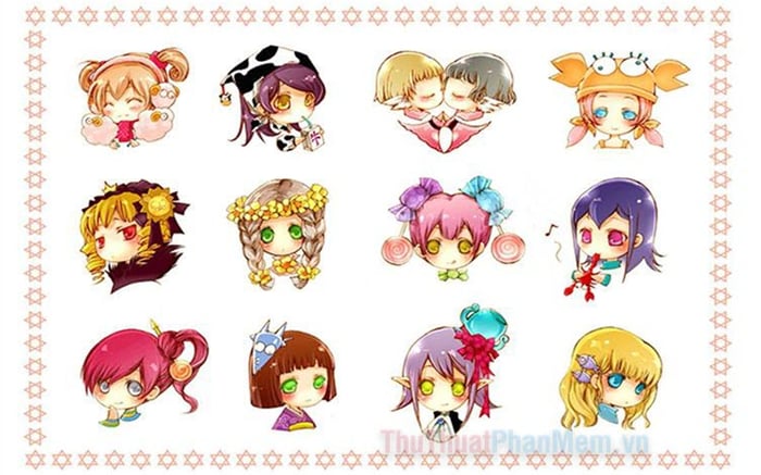 Hình Chibi 12 cung hoàng đạo đáng yêu tột bậc