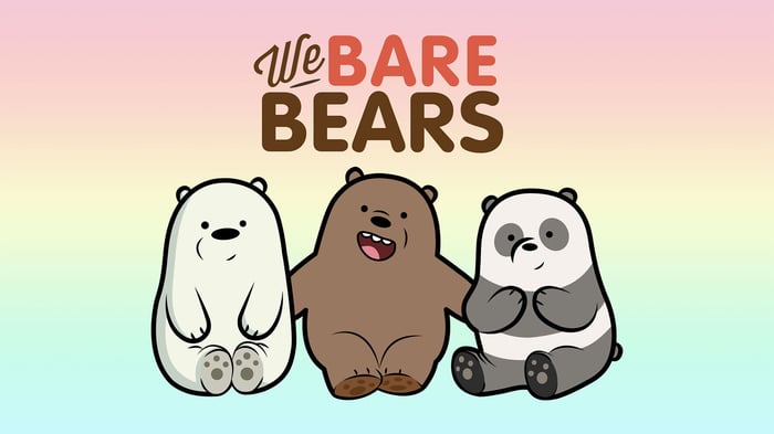 Bức tranh nền We Bare Bears đẹp lung linh