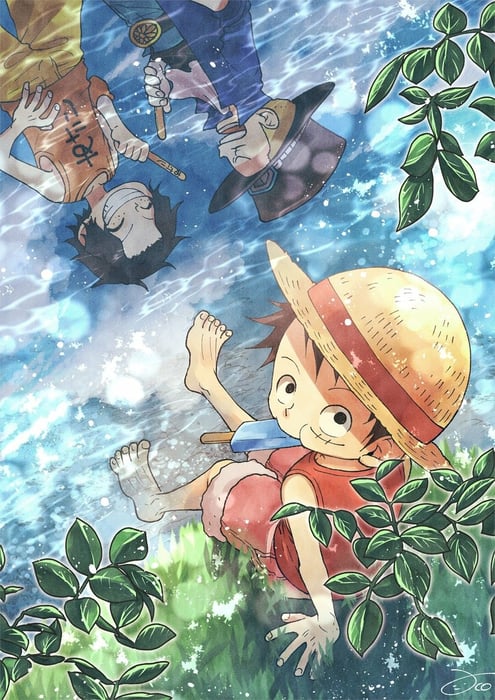 Luffy chibi ngầu - Bức tranh đẹp lung linh