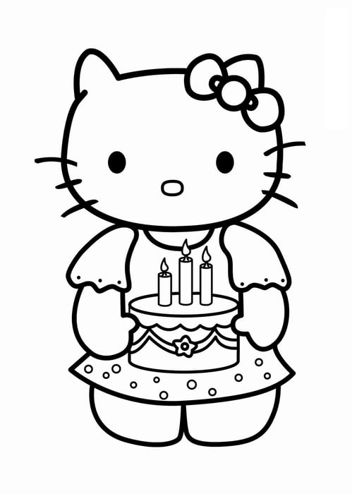 Bộ sưu tập tranh tô màu Hello Kitty đáng yêu