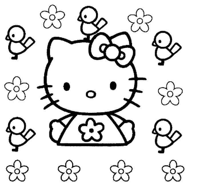 Bộ sưu tập tranh tô màu Hello Kitty đáng yêu